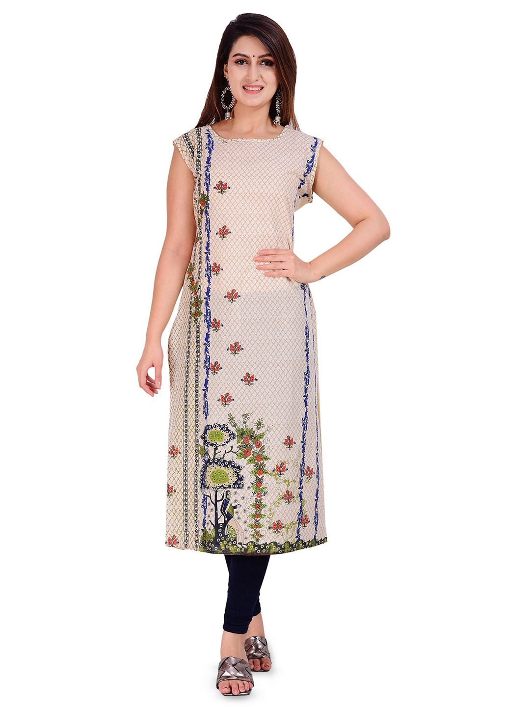 

Aarti Fashion Printed Straight Kurta, Beige