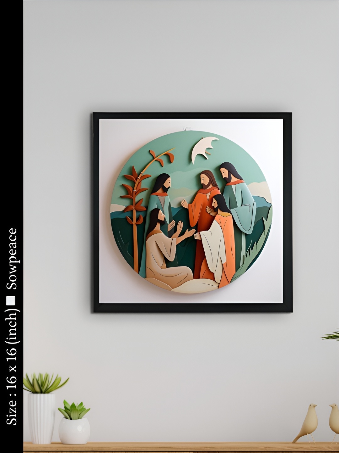

SOWPEACE White & Green 1 Piece Canvas Other Wall Paintings