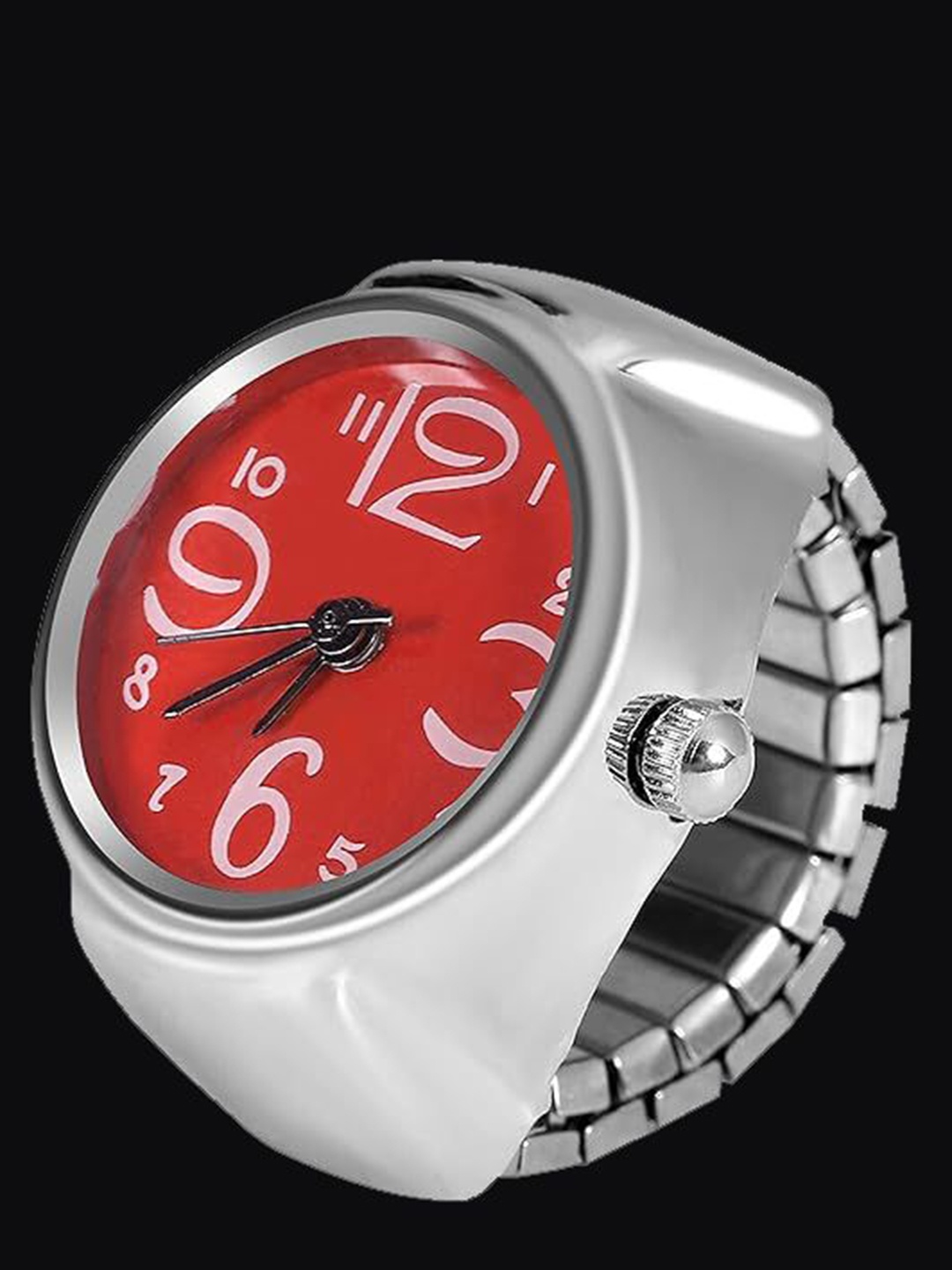 

RHOSYN Unisex Silver-Plated Adjustable Watch Finger Ring