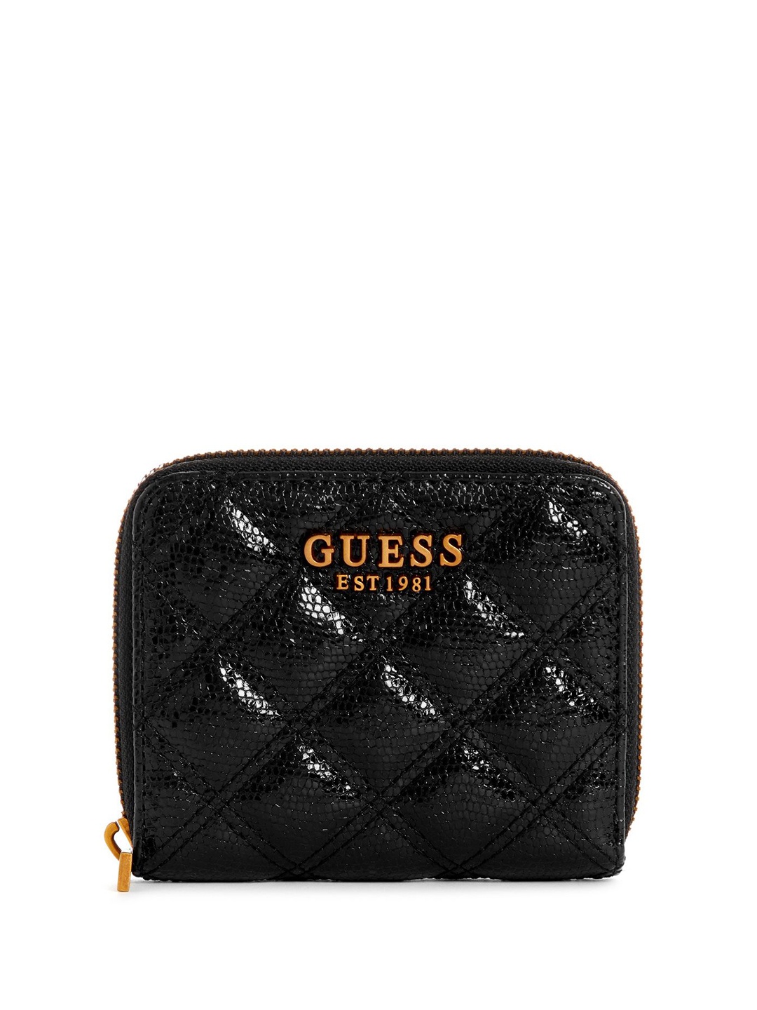 

GUESS Women Textured Zip Around Wallet, Black