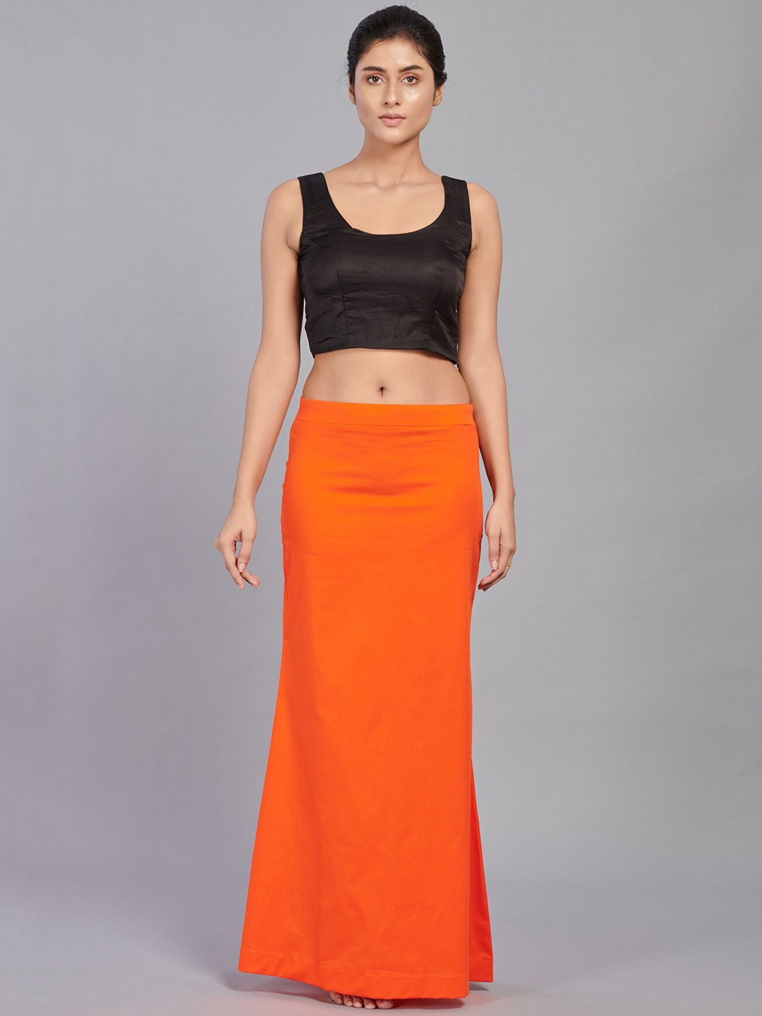 

I AM BY DOLLY JAIN D'coat Simple Petticoat Saree Shapewear, Orange