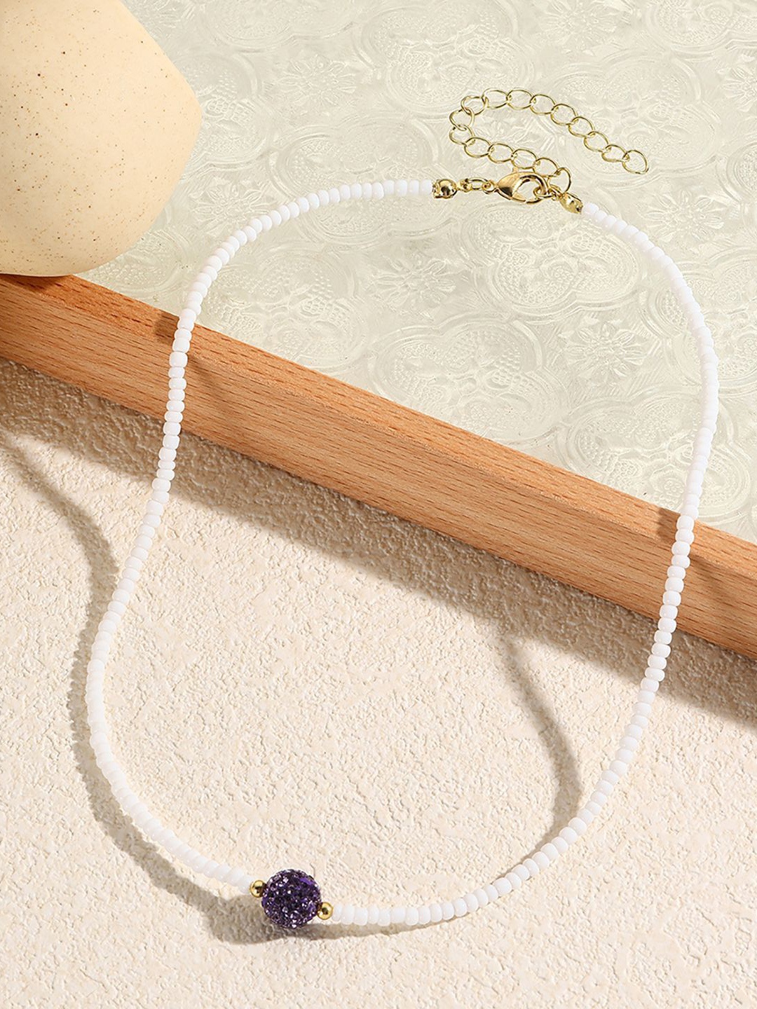 

StyleCast x Revolte Gold-Plated Beaded Enamelled Chain, White