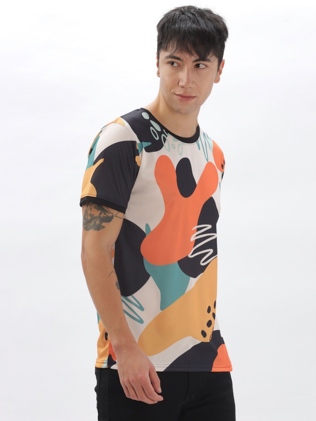 

STI Men Graphic Printed Round Neck T-shirt, Orange