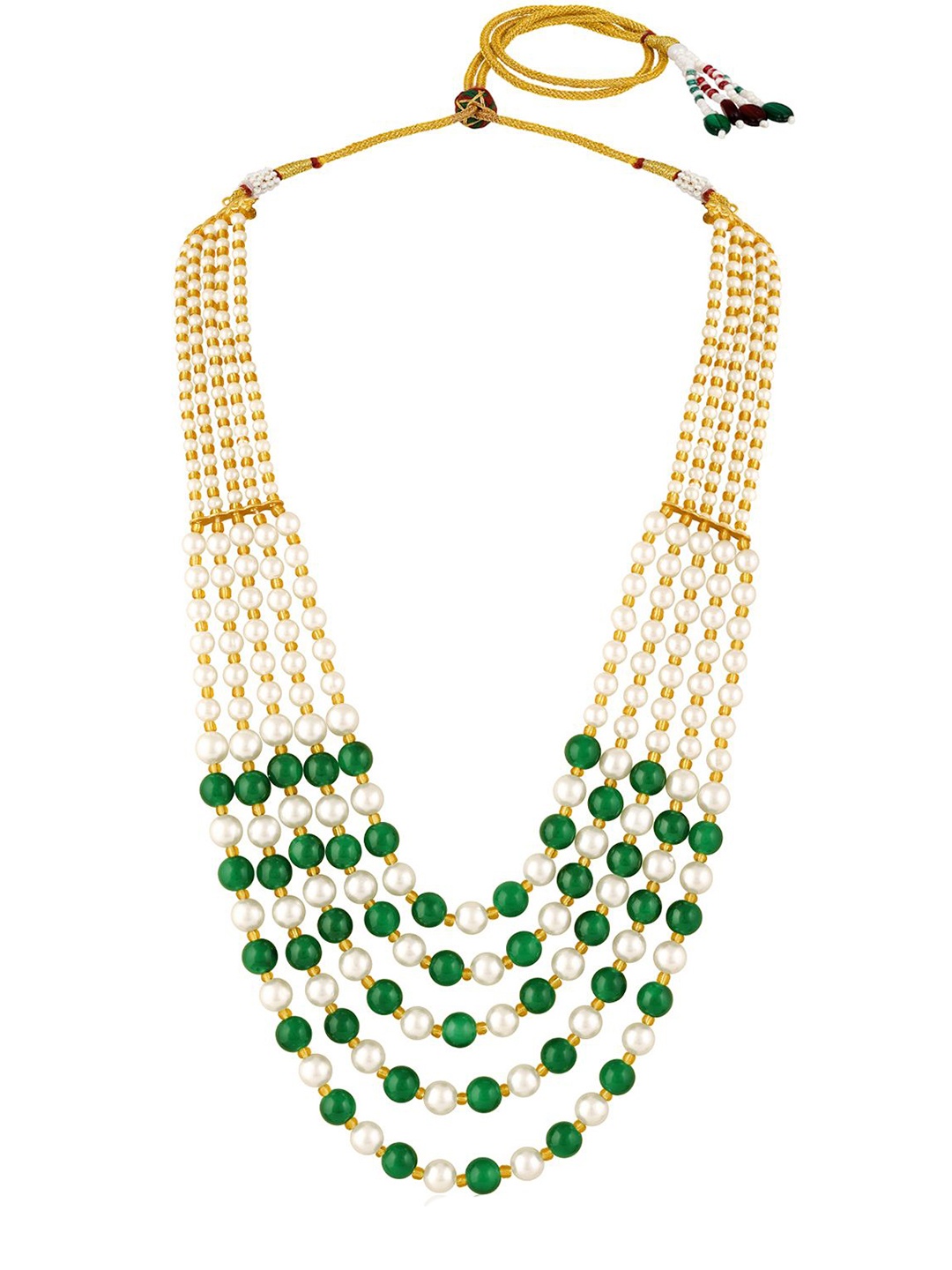 

Peora Gold-Plated Pearls Beaded Five Layered Necklace