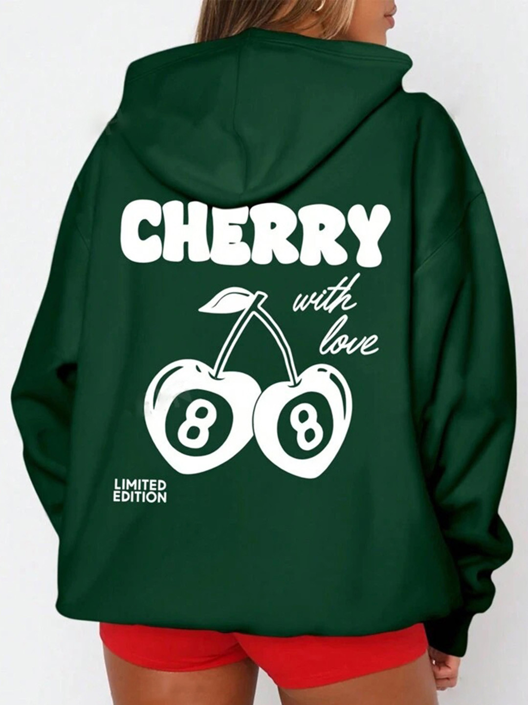 

SAAHASAM Women Printed Hooded Sweatshirt, Green
