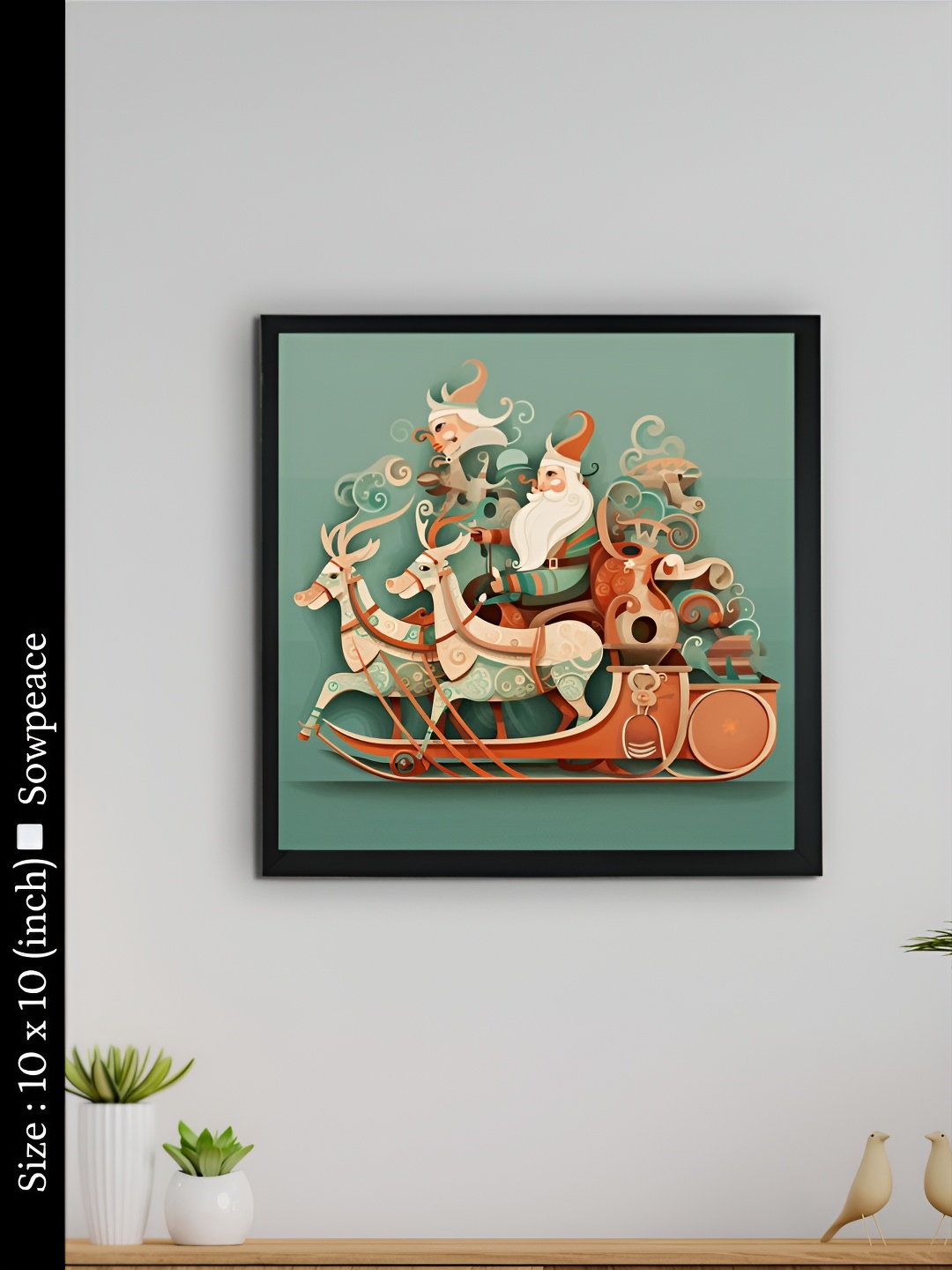 

SOWPEACE Green & Red 1 Piece Canvas Abstract Wall Photographs