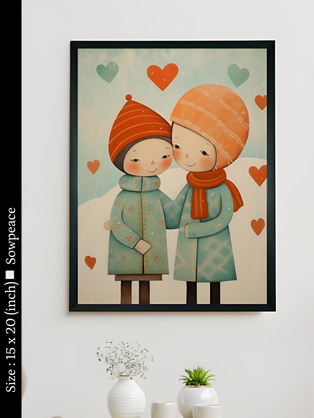 

SOWPEACE Beige & Red 1 Piece Canvas Abstract Wall Photographs