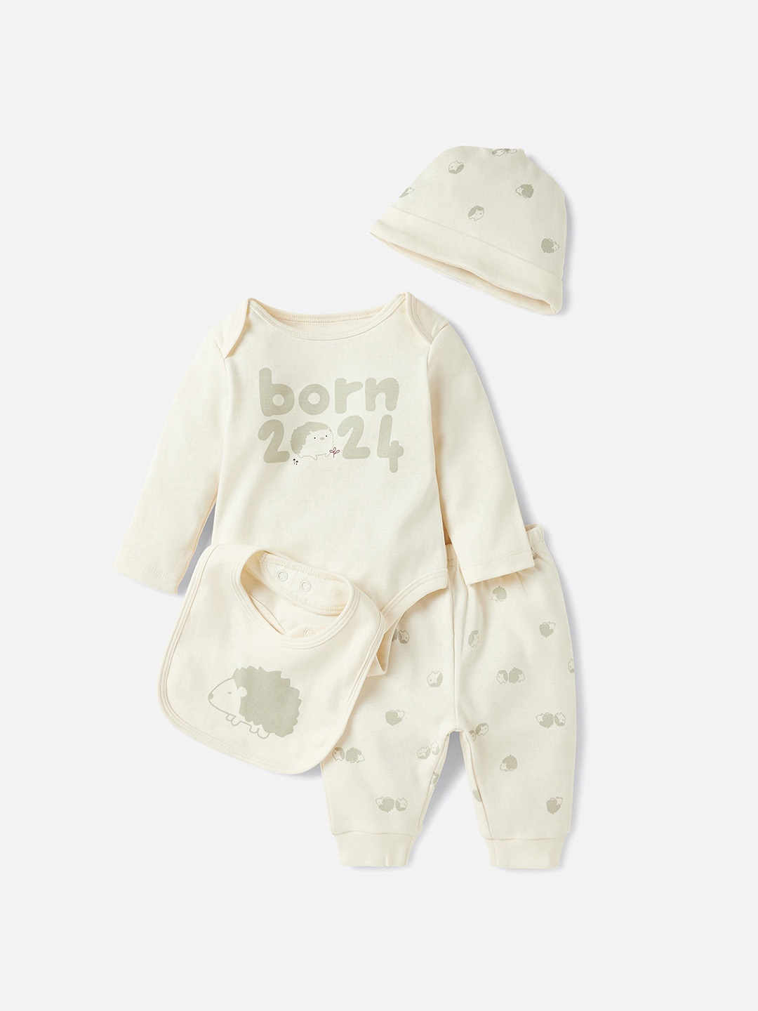 

Juniors by Babyshop Infants 4-Piece Printed Clothing Gift Set, Beige