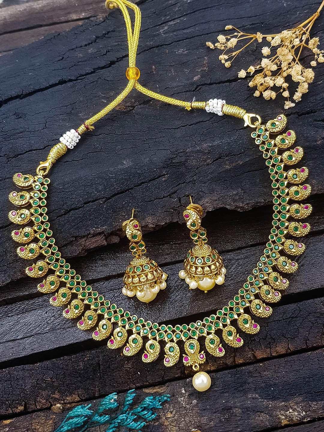 

GRIIHAM Gold-Plated CZ Studded Jewellery Set