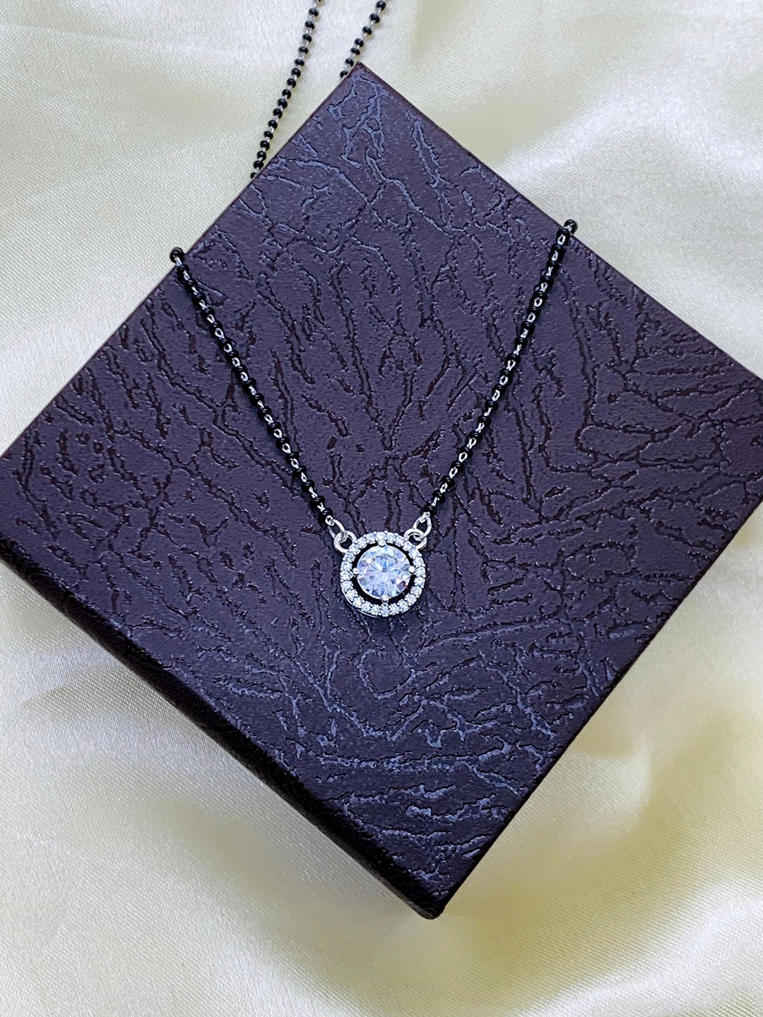 

Wynona Silver Plated Stones Studded & Beaded Mangalsutra