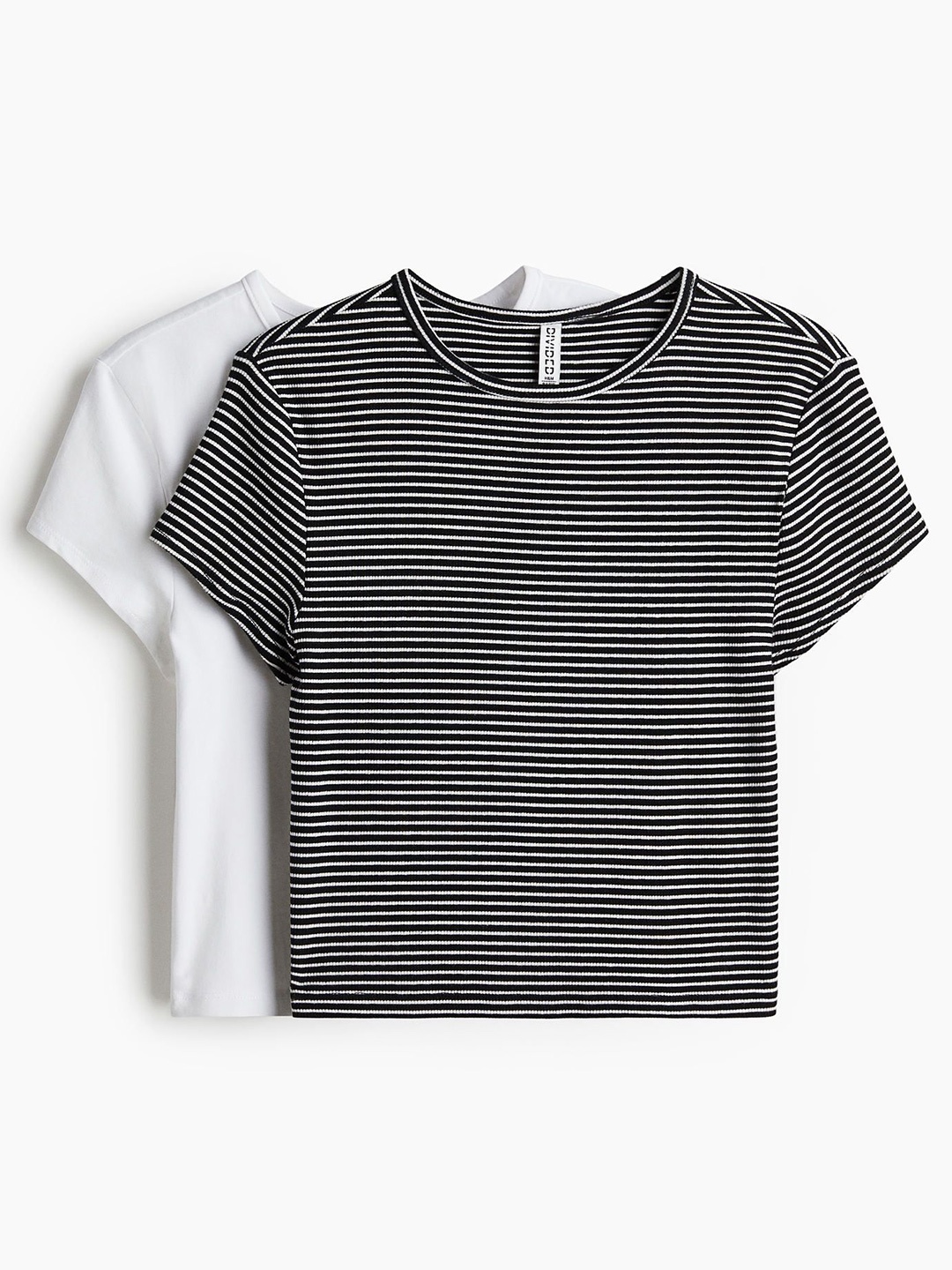

H&M 2-Pack T-Shirts, Black