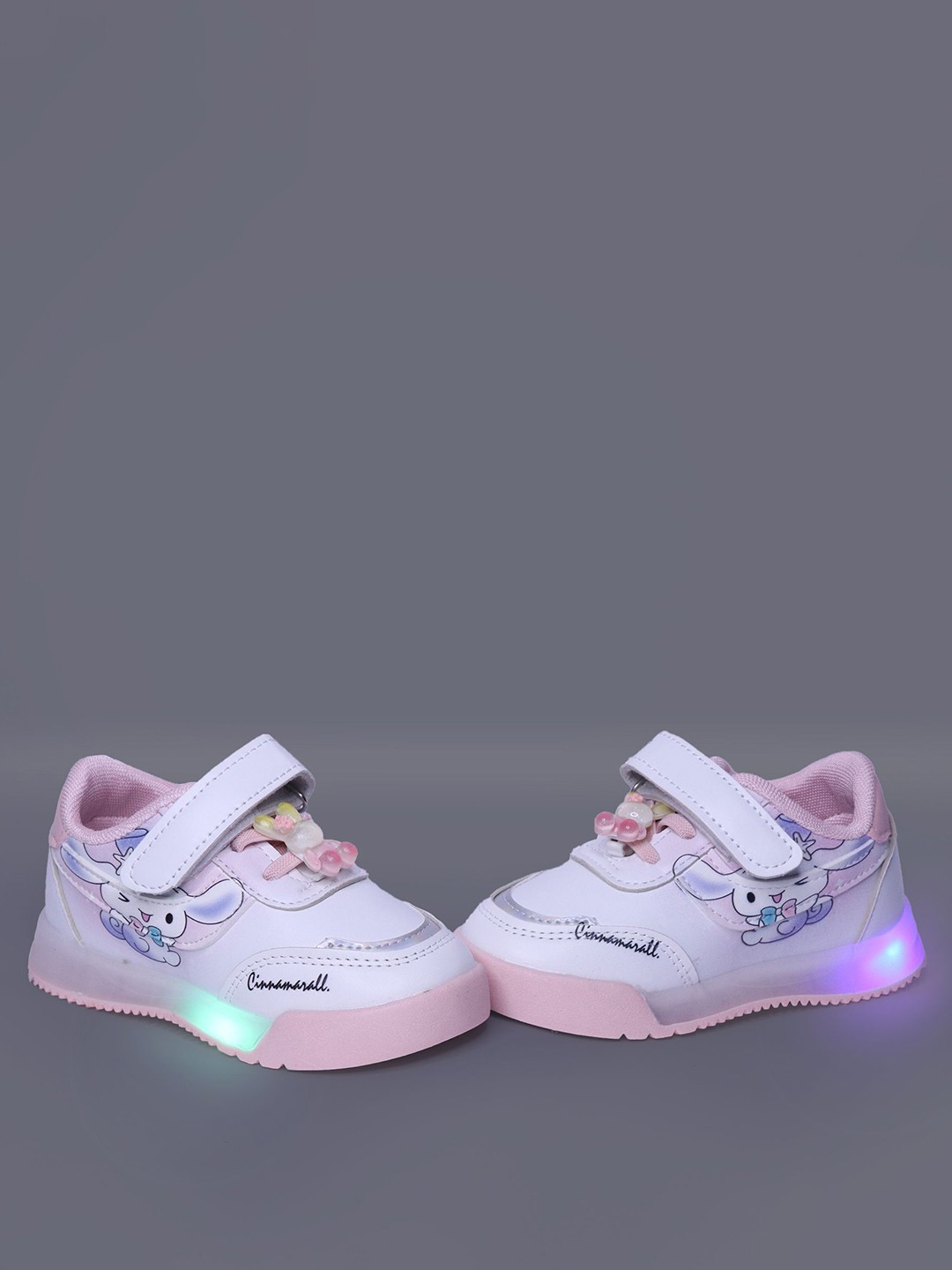 

NEW STEPS Girls Colourblocked LED Velcro Sneakers, Pink