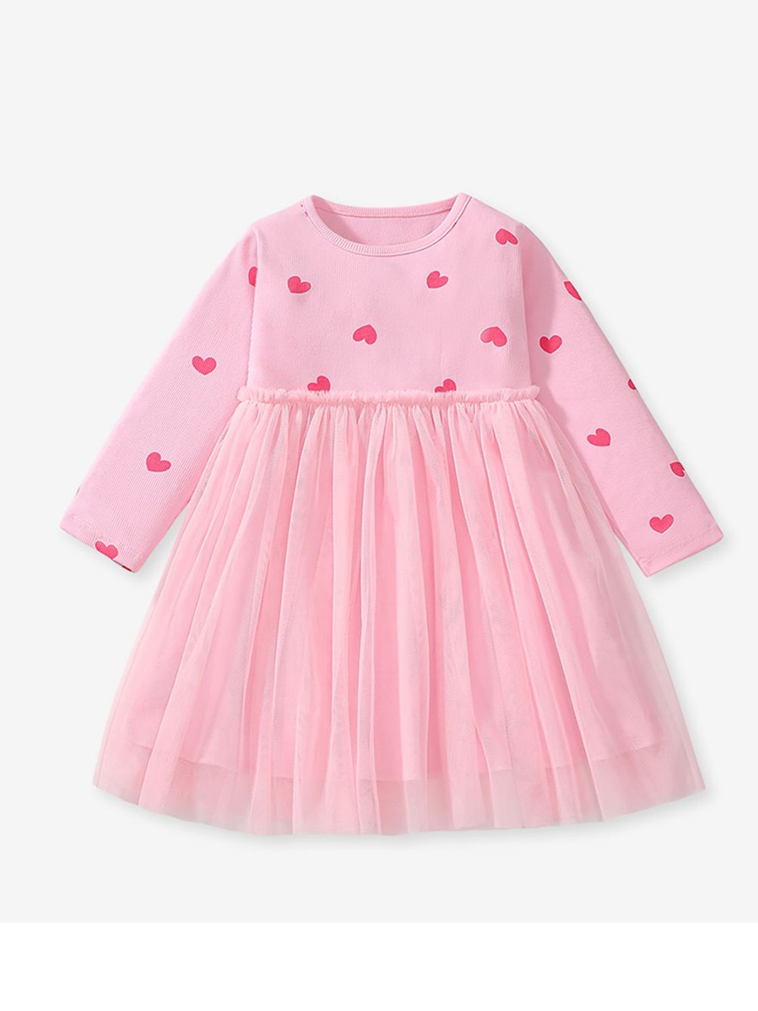 

JC SPARKLE Girls Conversational Printed Cotton A-Line Dress, Pink