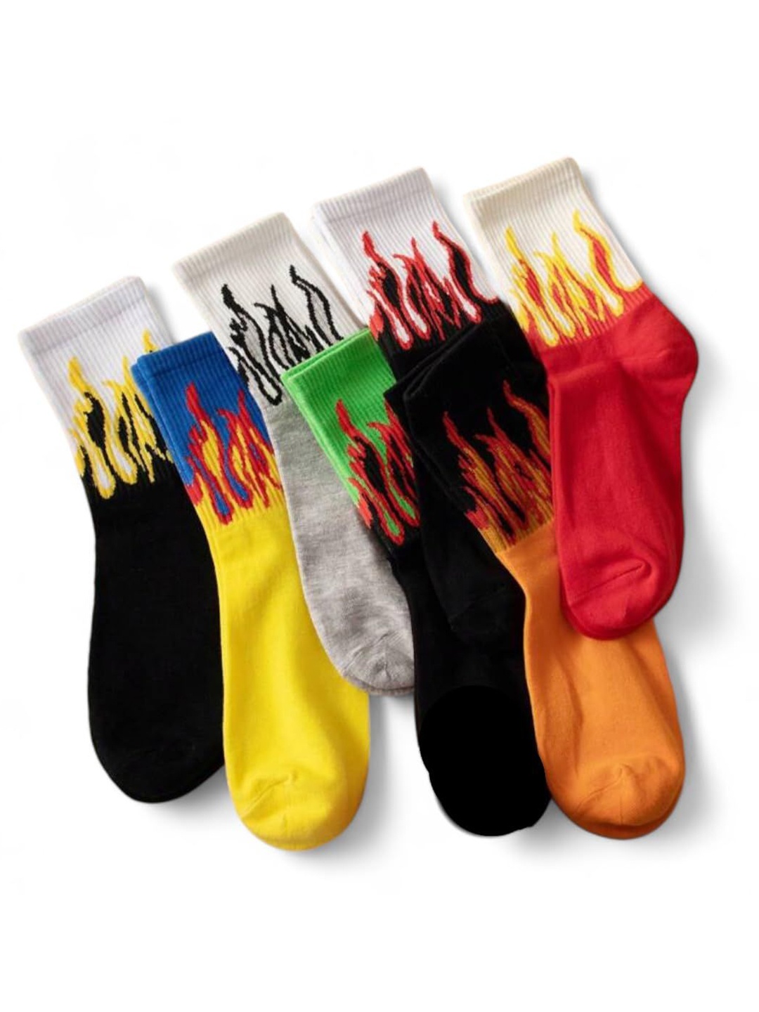 

Sockscarving Unisex Pack Of 5 Patterned Cotton Calf-Length Socks, Black