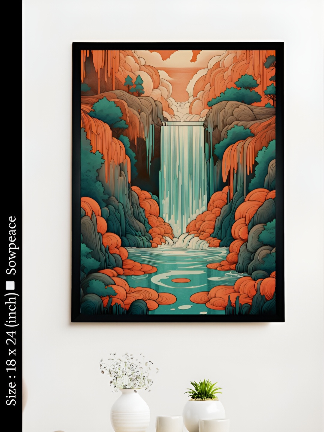 

SOWPEACE Green & Red 1 Piece Canvas Abstract Wall Photographs