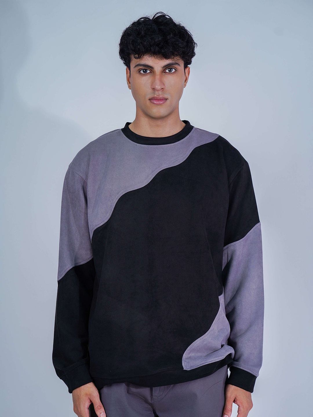 

HOP HEAD Charcoal Wavy Suede Sweatshirt, Purple