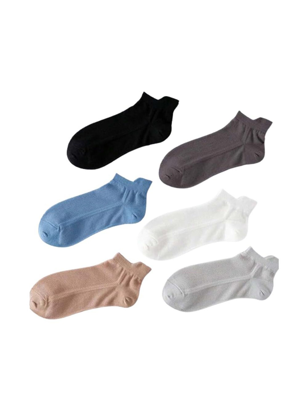 

Sockscarving Pack Of 6 Cotton Ankle-Length Socks, Black