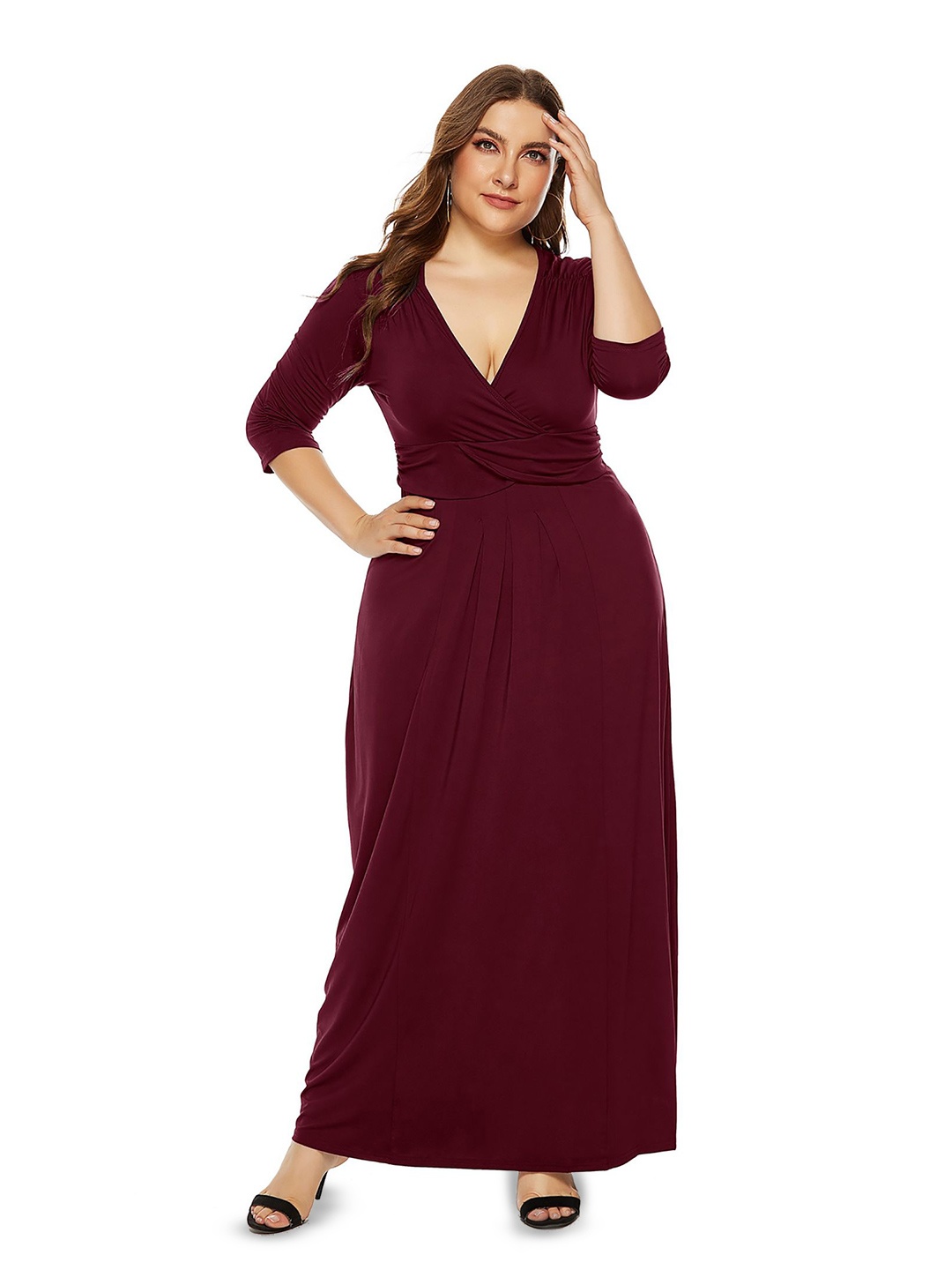 

StyleCast Curve Women Plus Size Ruched A-Line Maxi Dress, Maroon