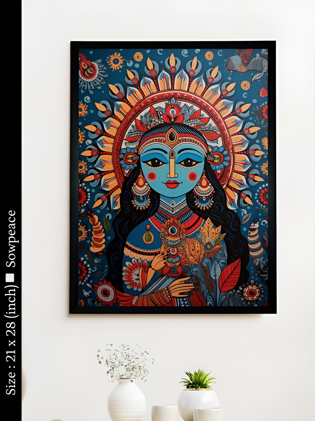 

SOWPEACE Blue & Red 1 Piece Canvas Abstract Wall Photographs