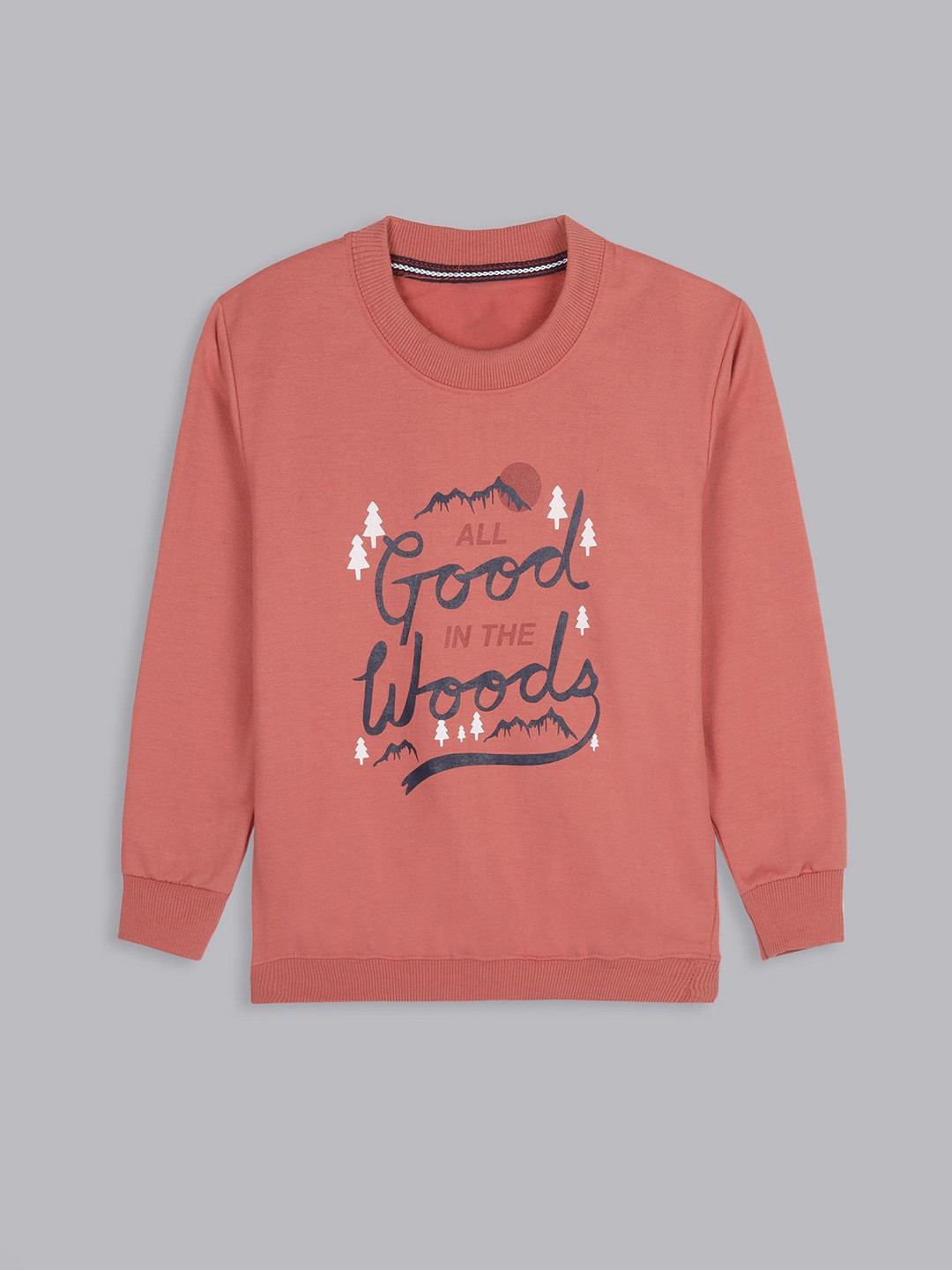 

BAESD Boys Cotton Printed Round Neck Sweatshirt, Peach