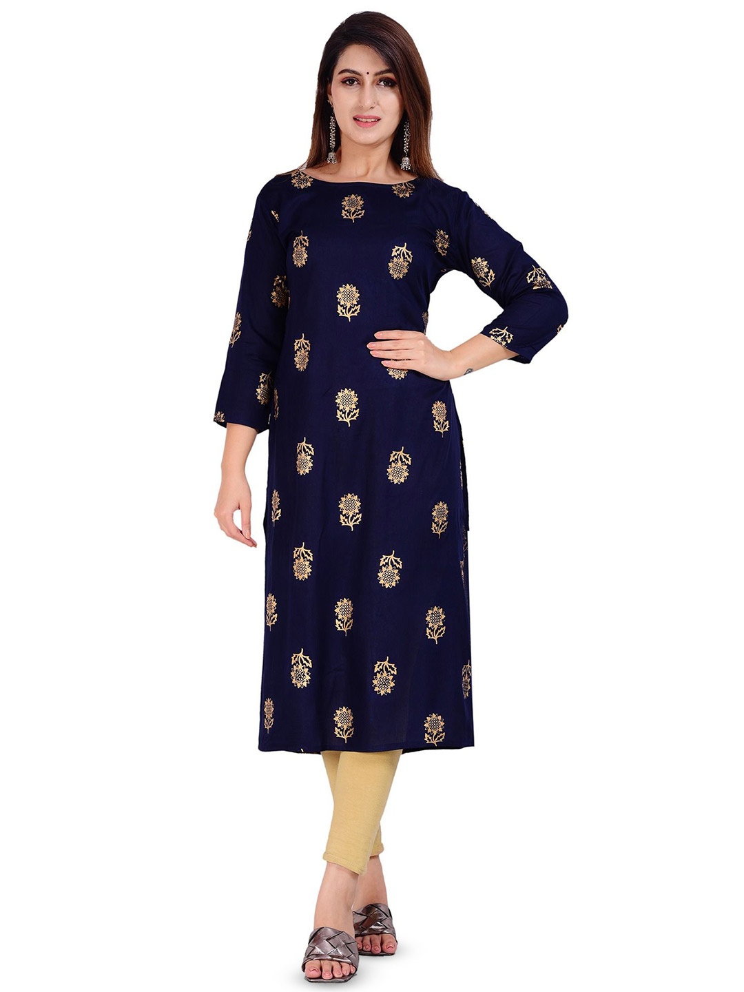 

Aarti Fashion Floral Printed Kurta, Blue