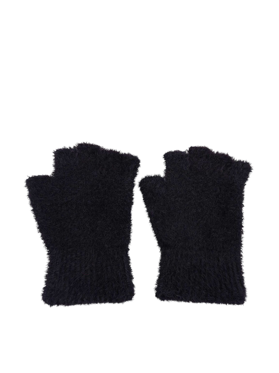 

Bharatasya Kids Soft Woolen Half Finger Gloves, Black