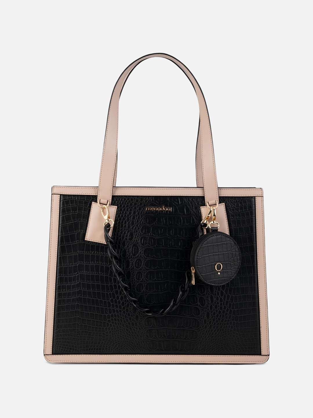

Monadaa Women Self Design Textured Casual Shoulder Bag, Black