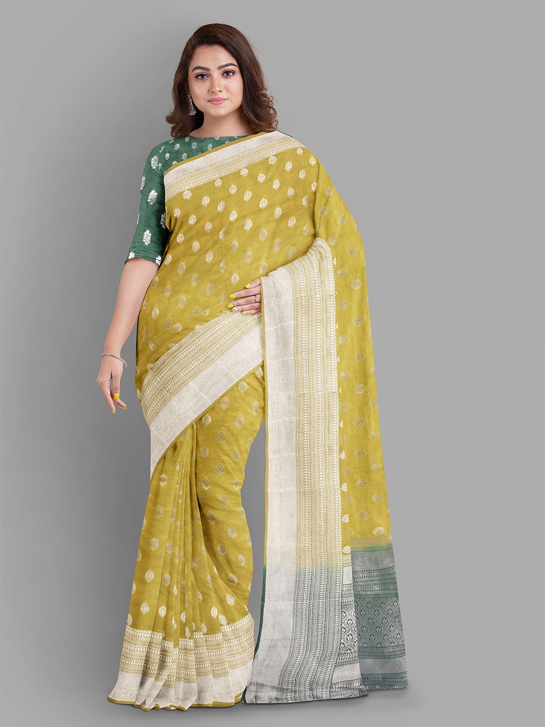 

The Chennai Silks Ethnic Motifs Banarasi Saree, Mustard