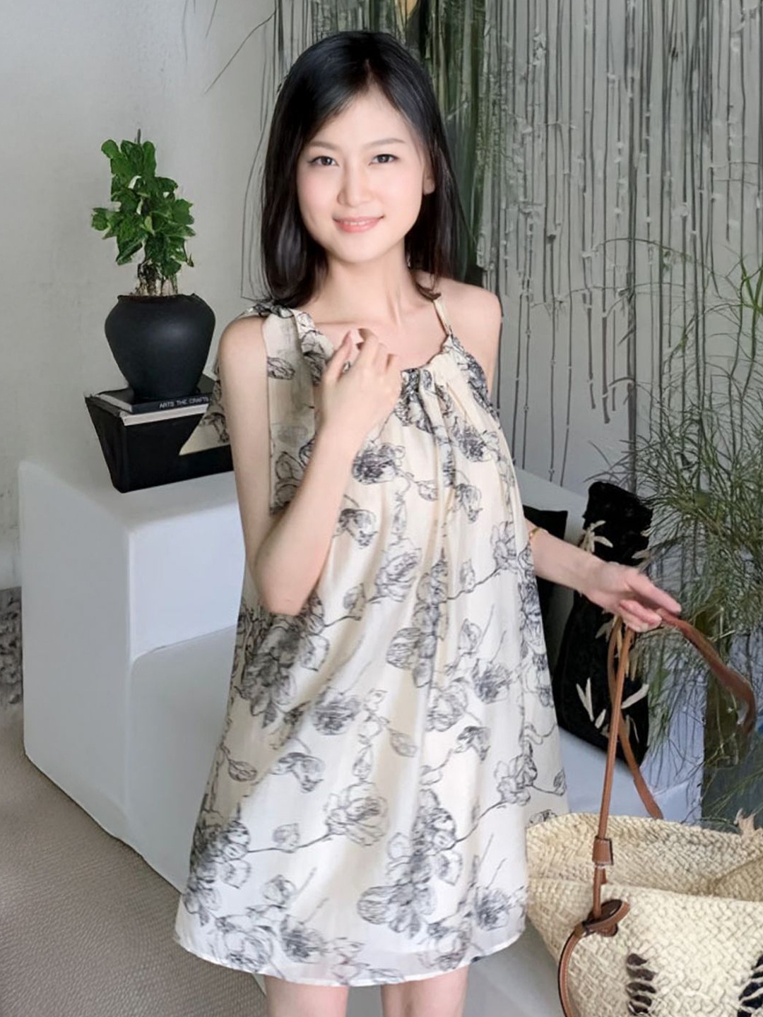 

StyleCast Women Floral Print Cold-Shoulder A-Line Dress, White