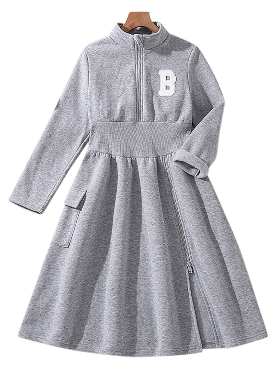 

StyleCast x Revolte Girls Mock Neck Fit and Flare Dress, Grey