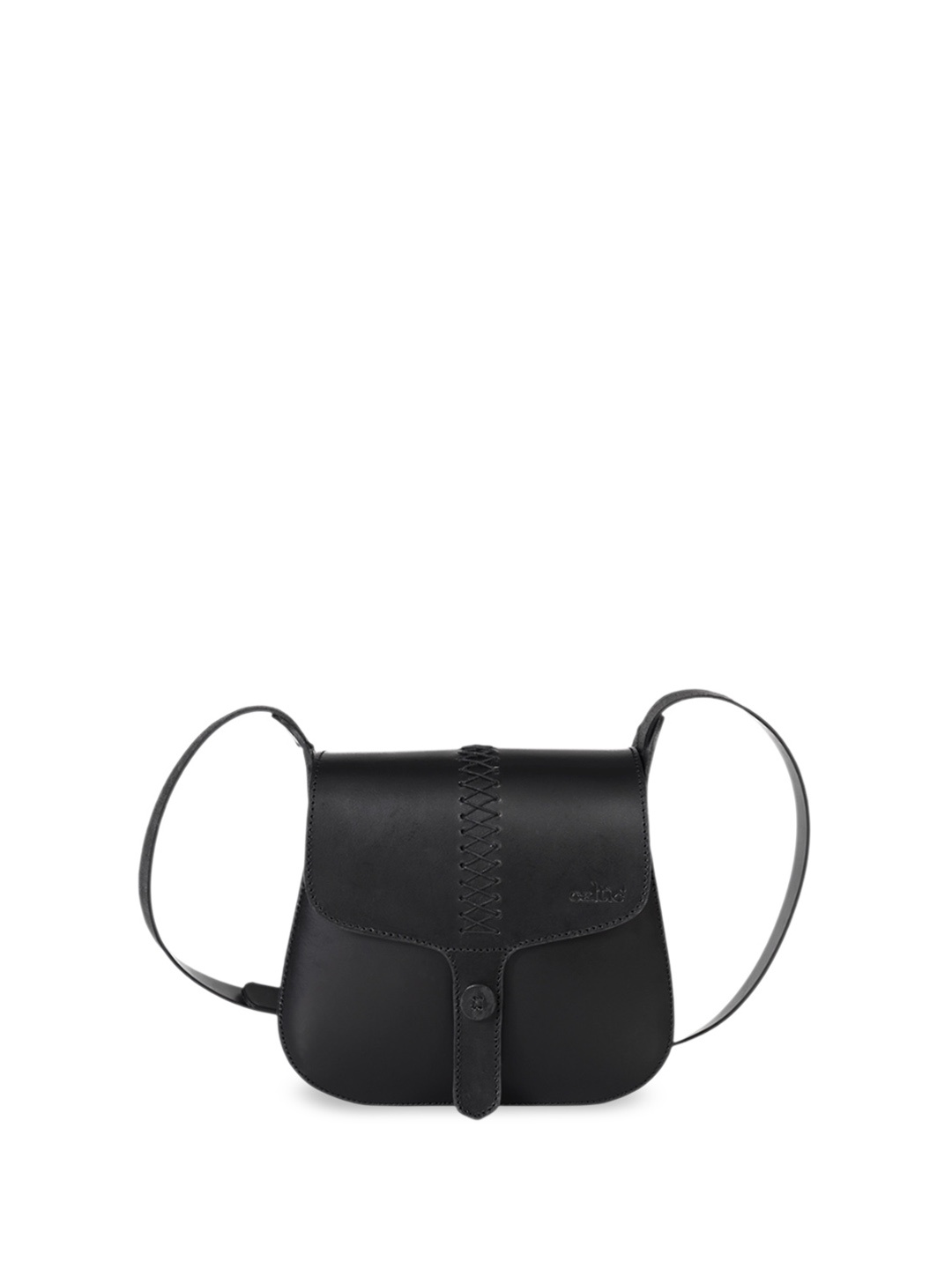 

Celtic Women Solid Leather Miniature Sling Bag, Black