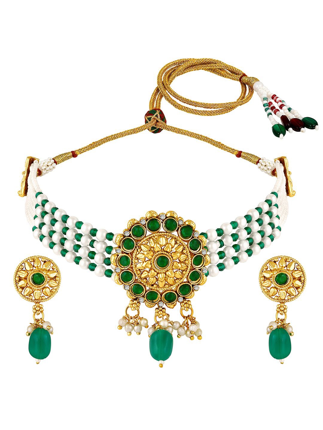 

Peora Gold-Plated Stone-Studded Jewellery Set