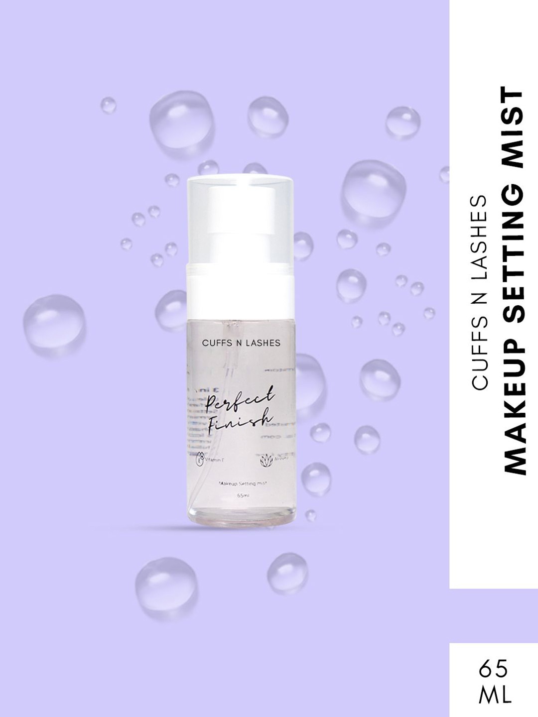 

CUFFS N LASHES Perfect Finish Lightweight Makeup Setting Mist With Vitamin E - 65 ml, White