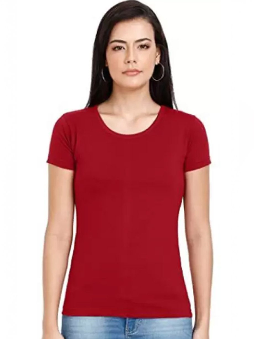 

StyleCast Women Round Neck Short Sleeves Top, Red