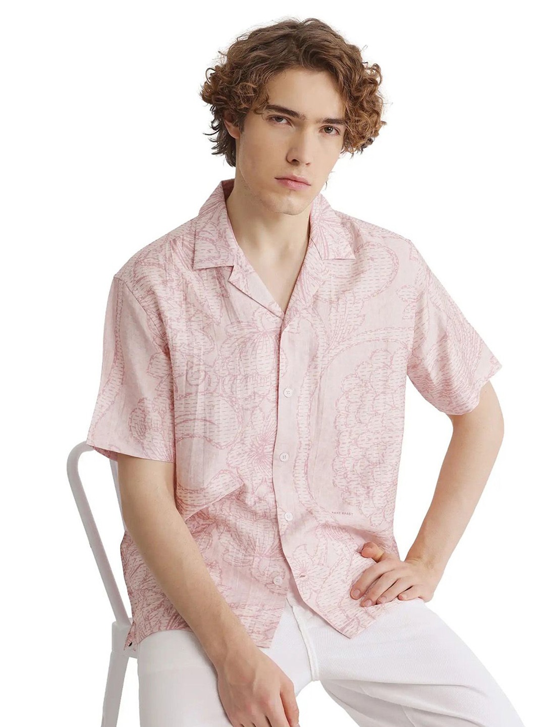 

RARE RABBIT Men Comfort Boxy Opaque Casual Shirt, Pink