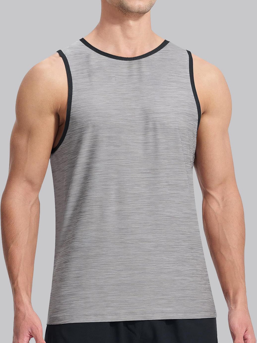 

NEVER LOSE Men Sleeveless Gym Vest, Grey