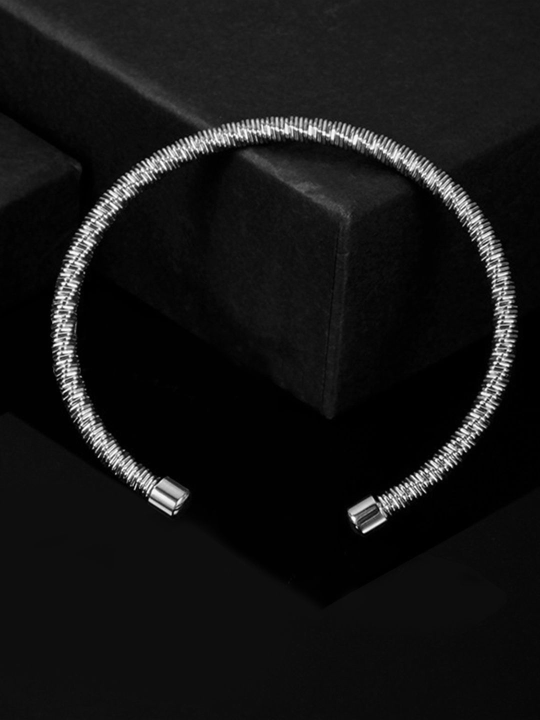 

Peora Men Silver-Plated Stainless Steel Kada Bracelet