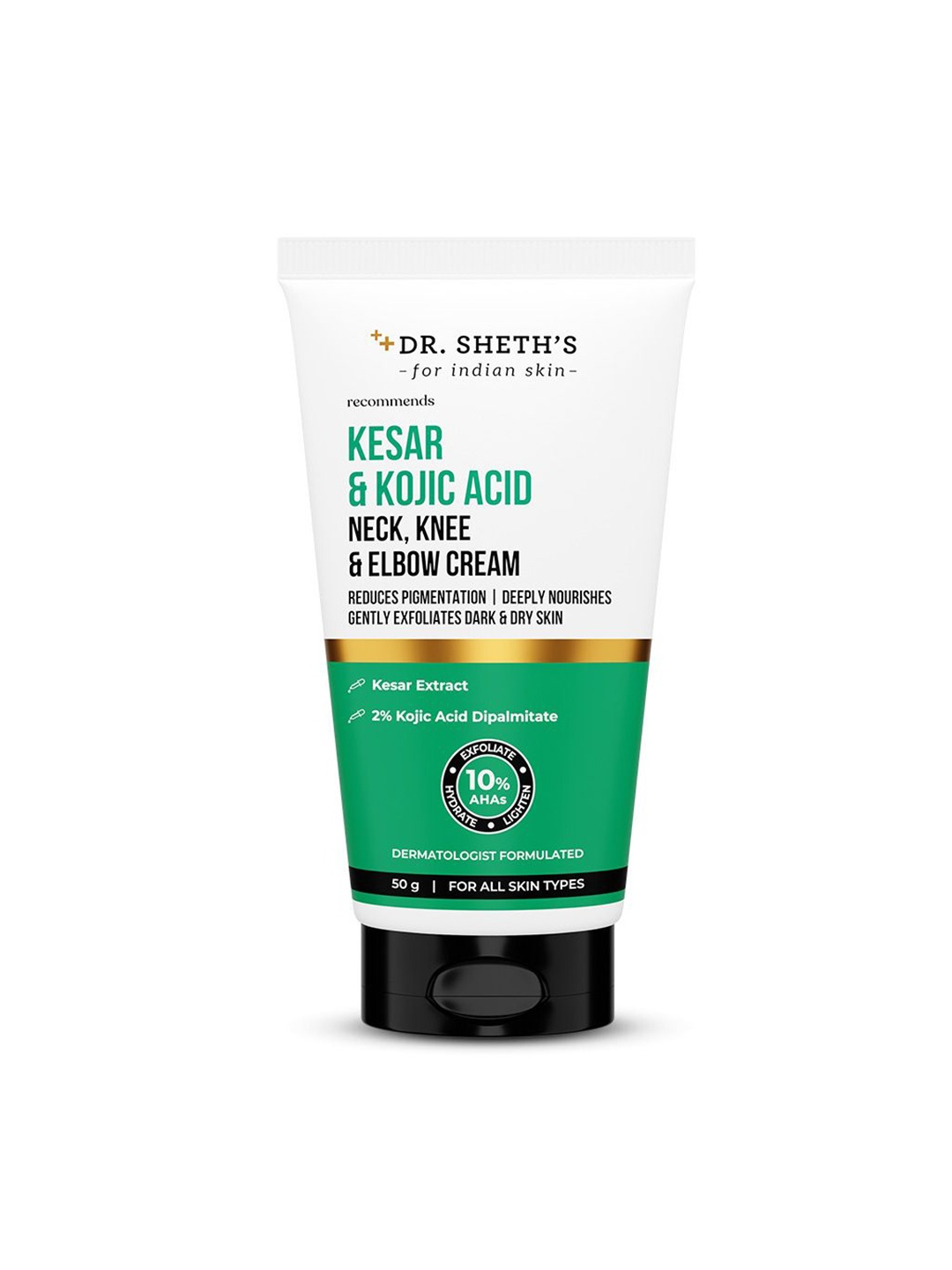 

DR. SHETHS Kesar & Kojic Acid Neck, Knee & Elbow Cream For Pigmentation - 50 g, White