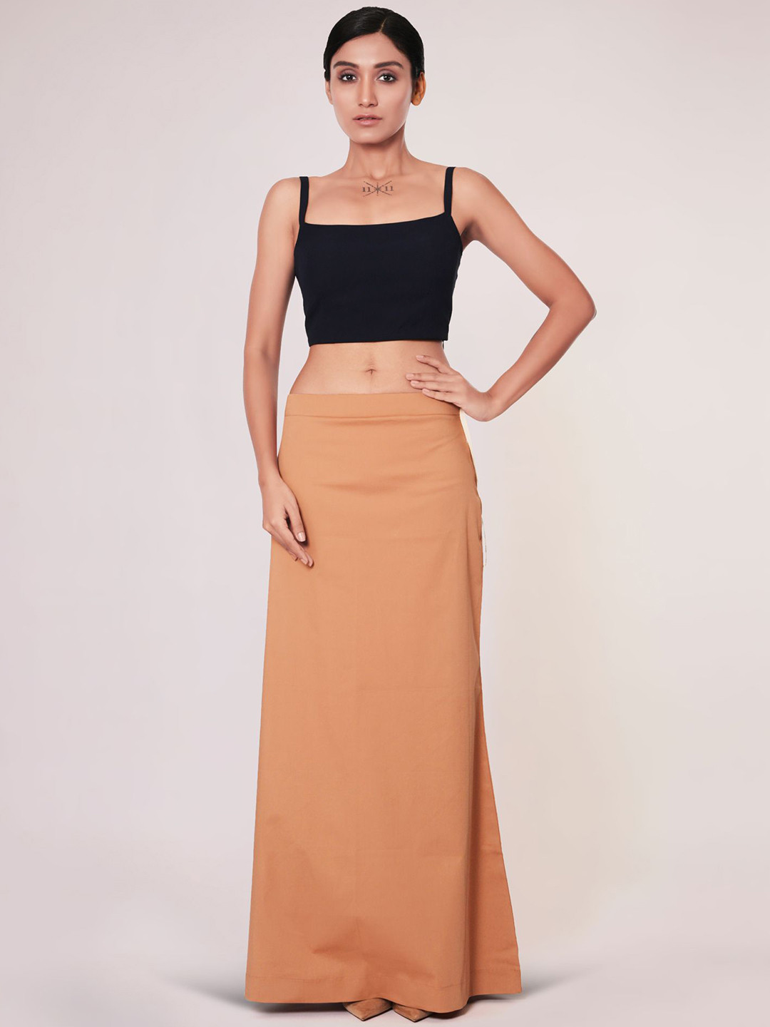 

I AM BY DOLLY JAIN D'coat Simple Petticoat Saree Shapewear, Nude