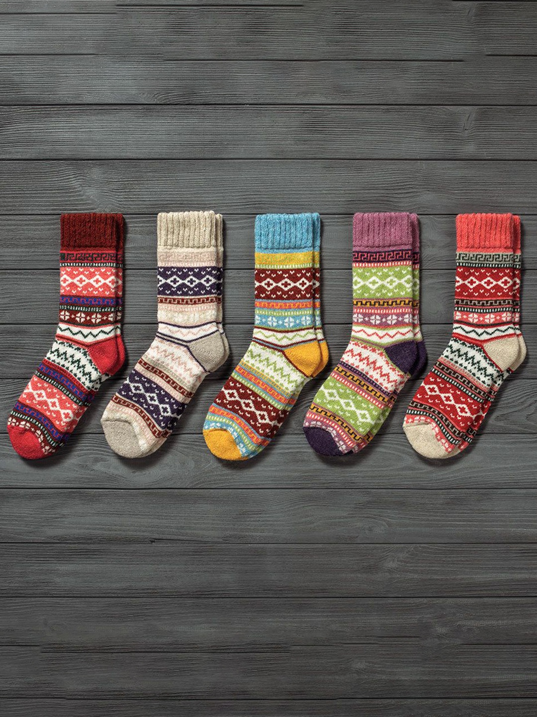 

Sockscarving Women Pack Of 5 Patterned Above-Ankle Length Socks, Purple
