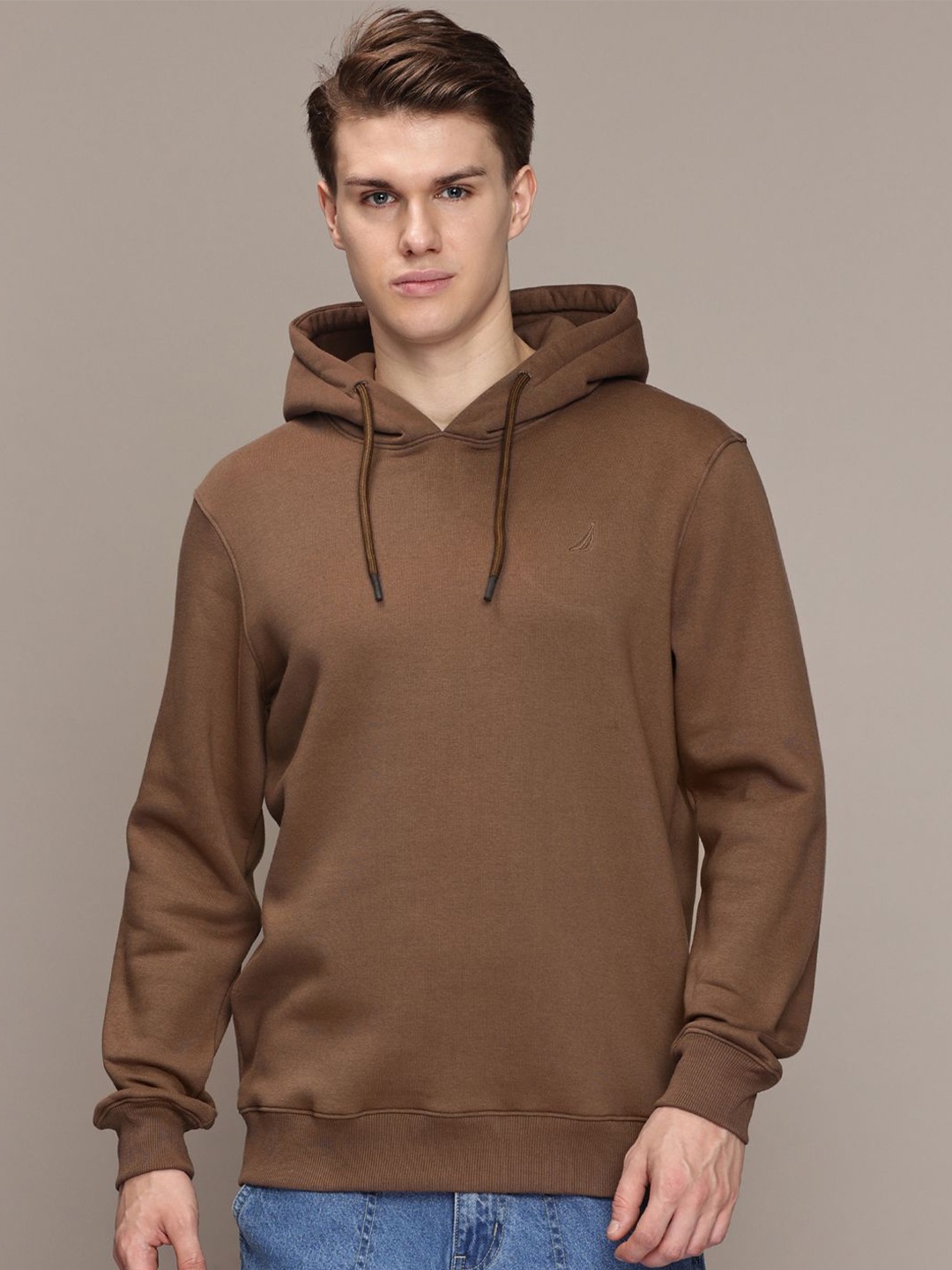 

Nautica Men Hooded Hooded Sweatshirt, Brown