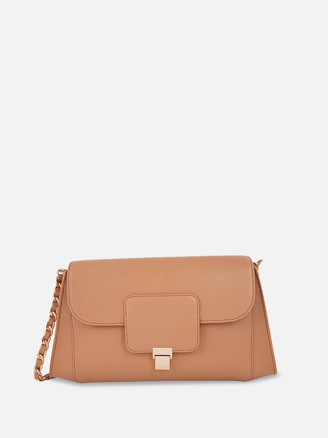 

Monadaa Structured Sling Bag with Applique, Tan