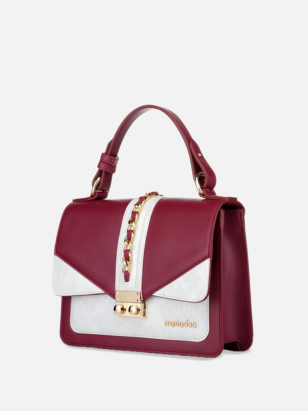 

Monadaa Structured Handheld Bag, Maroon
