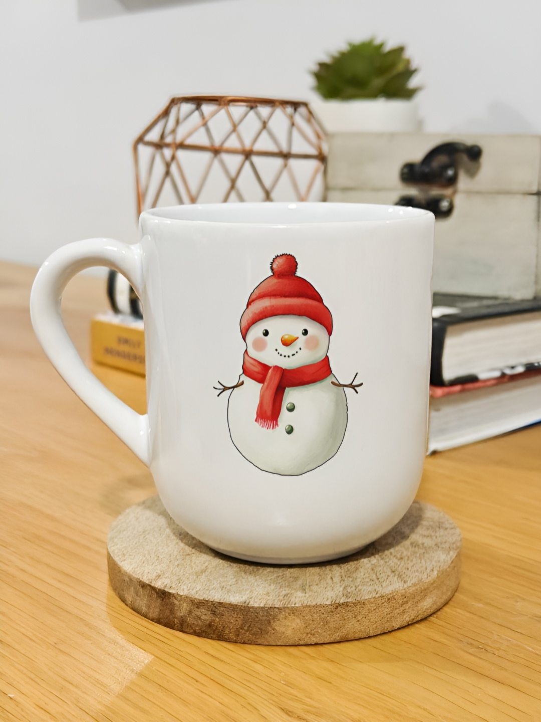 

One Posh Home White & Red Snow Man Printed Ceramic Mug 250ml