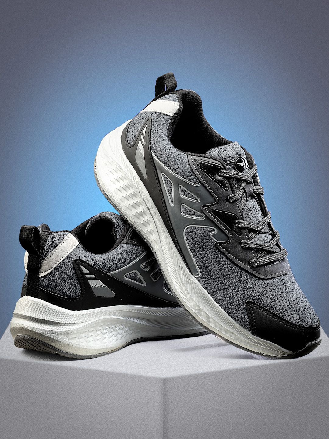 

ASIAN Men Mesh Running Lace-Ups Non-Marking Shoes, Grey