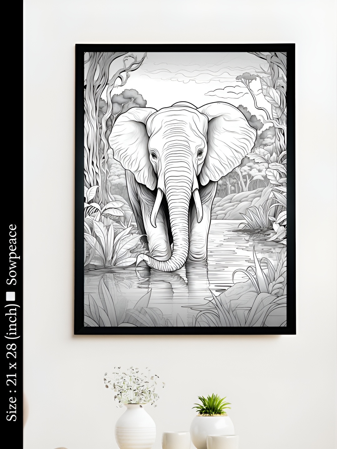 

SOWPEACE White & Black 1 Piece Canvas Birds and Animals Wall Photographs