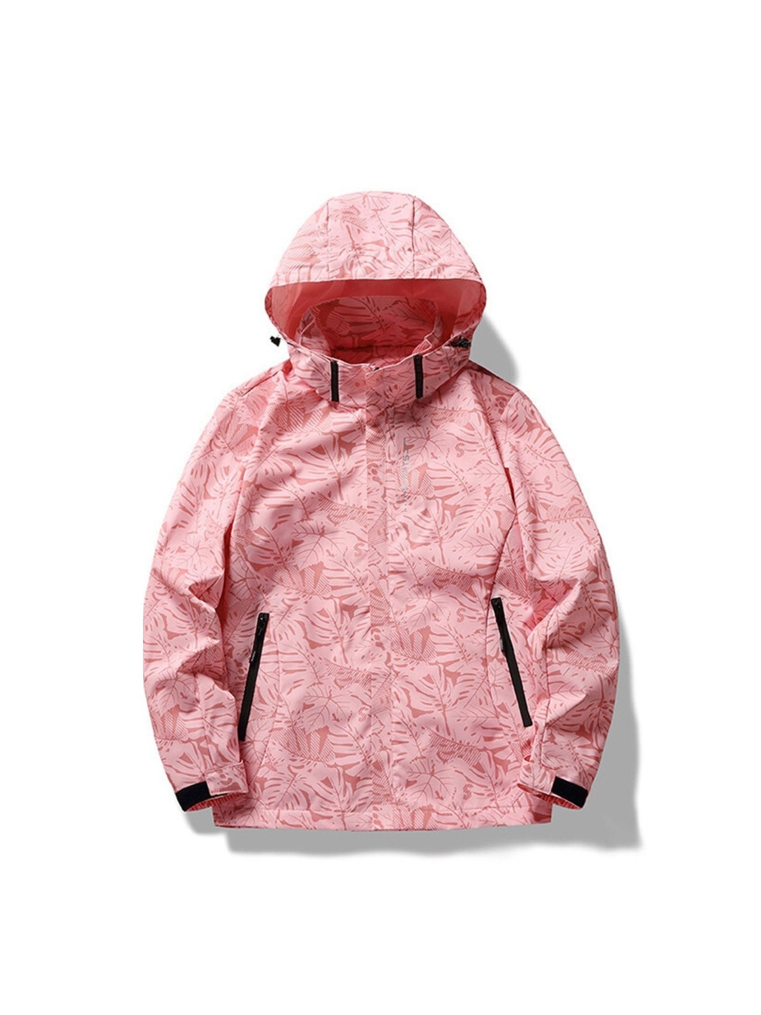 

HERE&NOW Men Hooded Floral Printed Casual Bomber Jacket, Pink