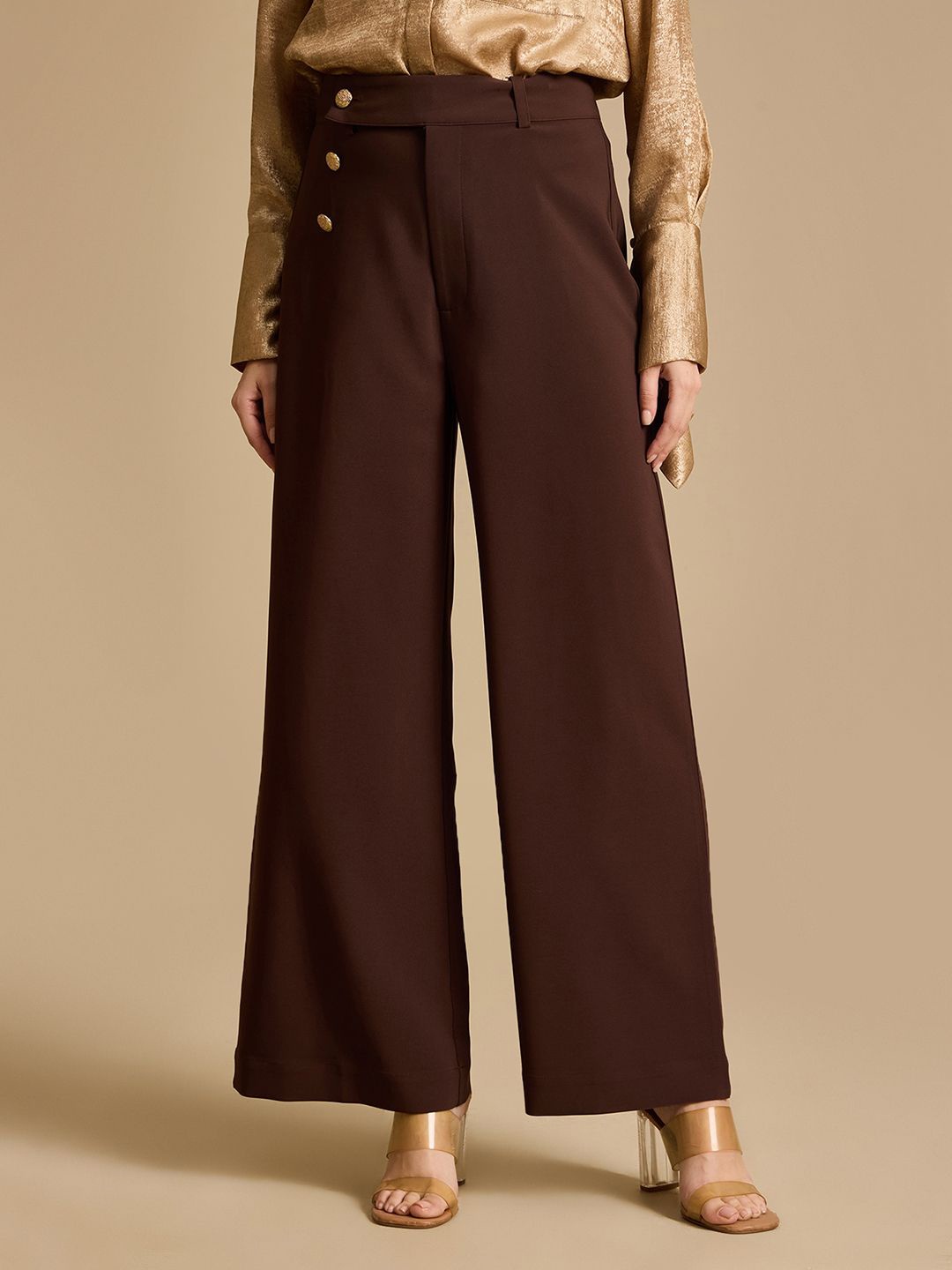 

Kazo Women Tailored Trousers, Brown