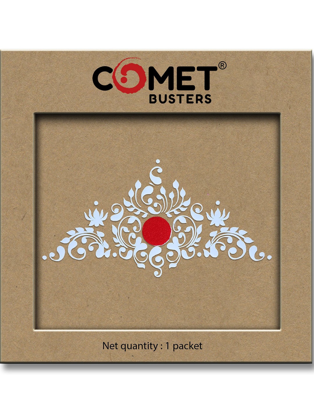 

Comet Busters Beautiful Traditional Ethnic Motifs Bindi - White & Red