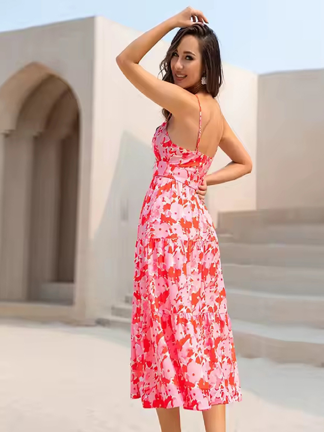 

StyleCast Floral Printed Fit & Flare Midi Dress, Pink